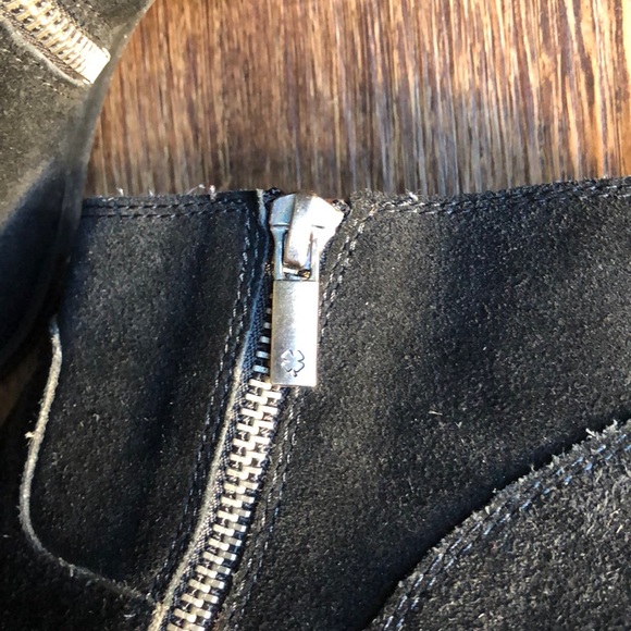 Lucky brand black suede double zipper ankle boots - Picture 8 of 9